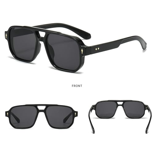 helena Retro Square Pilot Sunglasses Women Men Double beam 70s oversized Vintage Rectangle UV400 Sun Glasses2