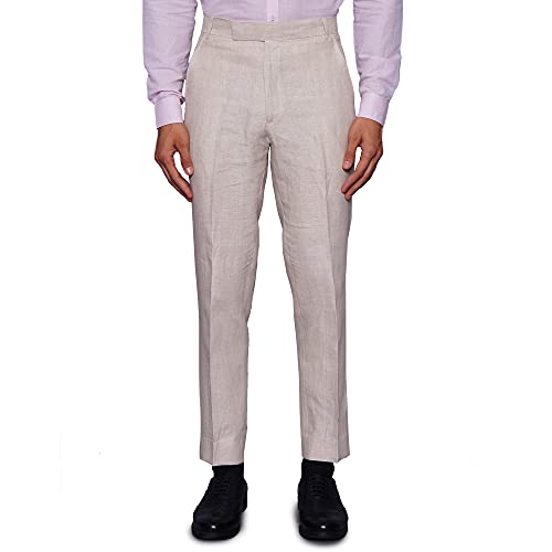 WINTAGE Men's Black Regular Fit Linen Pants