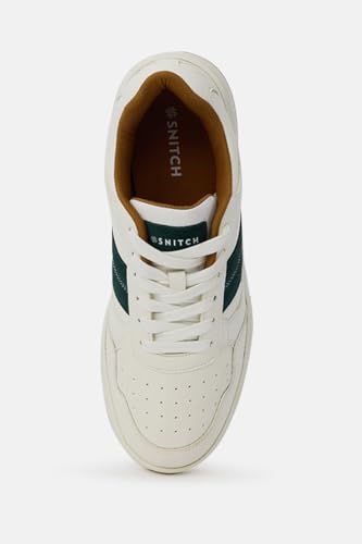 Image of SNITCH Men's Sneakers | Minimalist Solid Pattern with Stripes | PU+Suede Upper, Breathable Mesh Insole, TPR Outsole | Stylish Everyday Sneakers