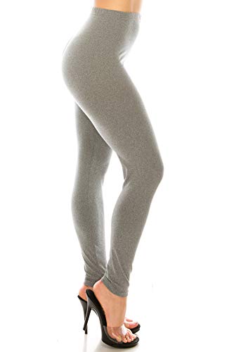 Image of Leggings Depot Women's High Waist Leggings Soft 1 inch Waistband Solid Pants - Regular, Plus, 1X3X, 3X5X