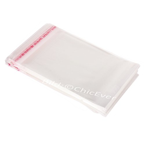 100x praktische selbstklebende OPP Tütchen 13x19cm+Klappe 3cm, Adhäsionsverschluss Beutel, Tüten, Verpackung, transparent Cover