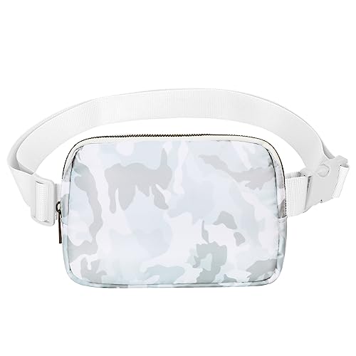 Image of VOROLO Fanny Pack For Women And Men Crossbody Bag Belt Bag Camo White