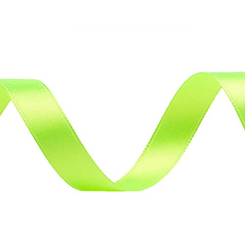 Image of Solid Color Double Faced Apple Green Satin Ribbon 1 /2 inch X 25 Yards, Ribbons Perfect for Crafts, Wedding Decor, Bow Making, Sewing, Gift Package Wrapping and More
