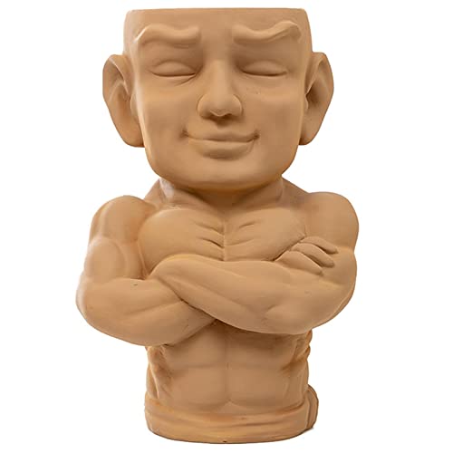 AUTOECHO Sukkulentöpfe aus Harz,Sukkulenten-Pflanzgefäß aus Kunstharz | Männlicher Körper-Pflanzgefäß für drinnen und draußen, Tischdekoration, moderner Boho-Pflanzgefäß