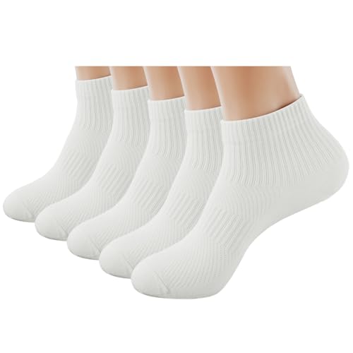 Men's Mesh Ankle Thin Socks (5-Pairs) - 95% Cotton Breathable, Stretch Fit Everyday Socks Casual - Size Fit 6-12