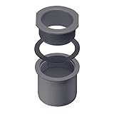 INEFA PVC Ablaufstutzen zum Schrauben für Kastenrinne, Anthrazit DN 75 / NW 83, Schraubstutzen aus PVC-U, einfache Montage, Made in Germany