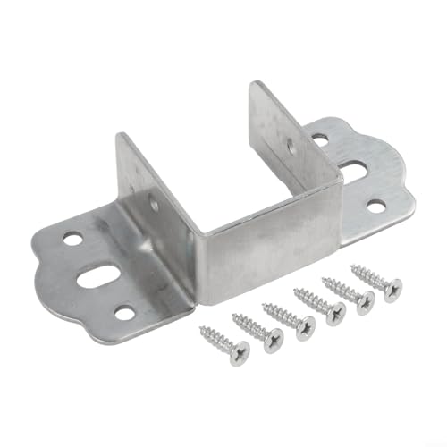 Soportes de riel de cama resistentes en forma de U para marcos de cama de madera de 32/35/40 mm, bisagras de soporte de metal con construcción de acero galvanizado, plata (40 mm)