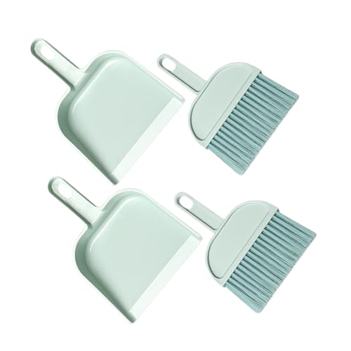 KOCKSHION 卓上ちりりミニ掃除 コンパクト携帯用プラスチック製卓上ほうきとダストパン 寝室や机のほこり髪の毛掃除向け 小型収納便利
