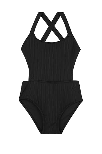 Image of Gottex Kids Summer Cut Out Cross Strap One Piece Swimsuit Chlorine Fade Resistant and Built-in UPF 50+ UV Protection