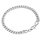 VEXXS Men's Bracelet Flut Cut, 18K Real Gold Plated Miami Cuban Link Bracelet for Men, Diamond Cut Durable No Color Fading Cuban Bracelet 6mm Men’s Gold Bracelet Street Wear Urban Fashion, 7-9 inches,
