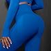 Sculpting Seamless Yoga Leggings Supportive Waistband, Flexible Fabric for Training Running Fitness Activities(Royal-Blue,M)