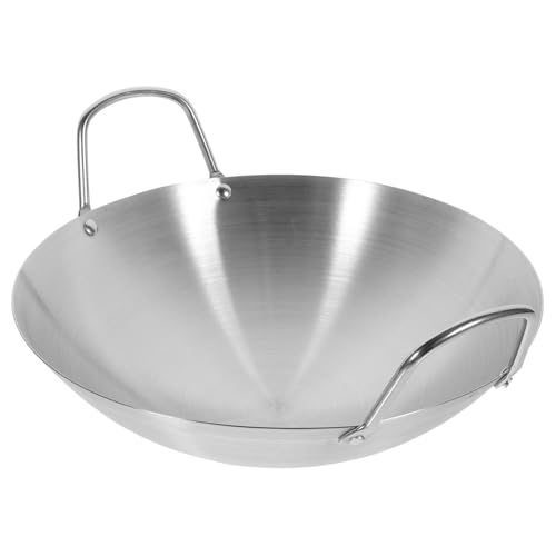 Wok acero inoxidable fondo redondo doble asa miniatura 1