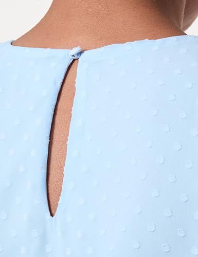 Robe courte bleue col rond Vila Vimaliana avec manches courtes légères - 4
