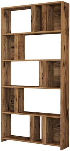 Emob Woody Fashion Bookshelf | 100% melamina | nogal | 18 mm | 90 x 180 x 20 cm