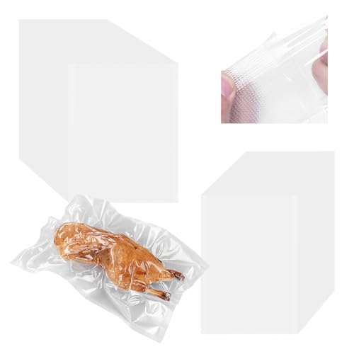 MFUSUL Bolsas de envasado al vacío para alimentos, 100 unidades, juego de bolsas de vacío de 15 x 25 cm y 20 x 25 cm, compatibles con envasadores al vacío, accesorios para máquinas de soldadura de
