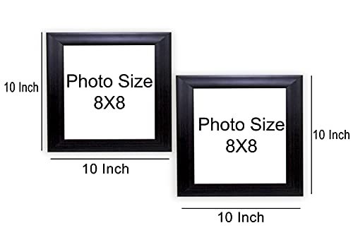 Image of set of 2 8x8 Inch Brown Color flexiable Glass (acrylic) & synthetic wood customized Modern Collage Photo Frames for Wall Hanging
