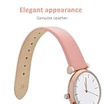 WOCCI 12mm Lug Width, Elegant Watch Band, Genuine Leather Replacement Strap with Gold Buckle (Light Pink) - Image 3