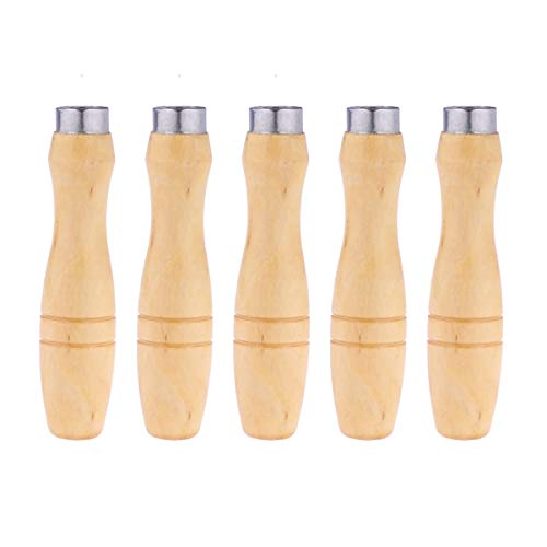 Yardwe 5Pcs 4 Inch Wooden Handle For File Cutting Tool Craft #TOP13