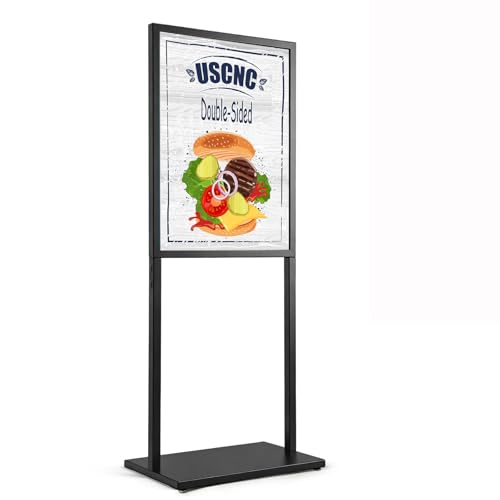USCNC Black 22×28inch Sign holder floor stand, heavy Duty Pedestal poster banner stand for display,22×28inch slide-in double sided poster sign holder floor standing for board Display (1 Pack)