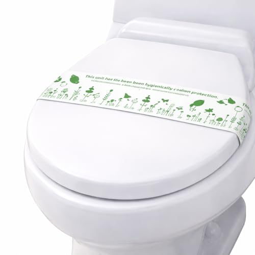 Image of Sevenhills 1000 PCS Disposable Hygienic Toilet Seat Bands - 36x2 Inches | Hotel Accessories for Guest House, Hospital, Travel Kits & Bathroom Sanitation | Printed Cleaned Message | Bulk Pack