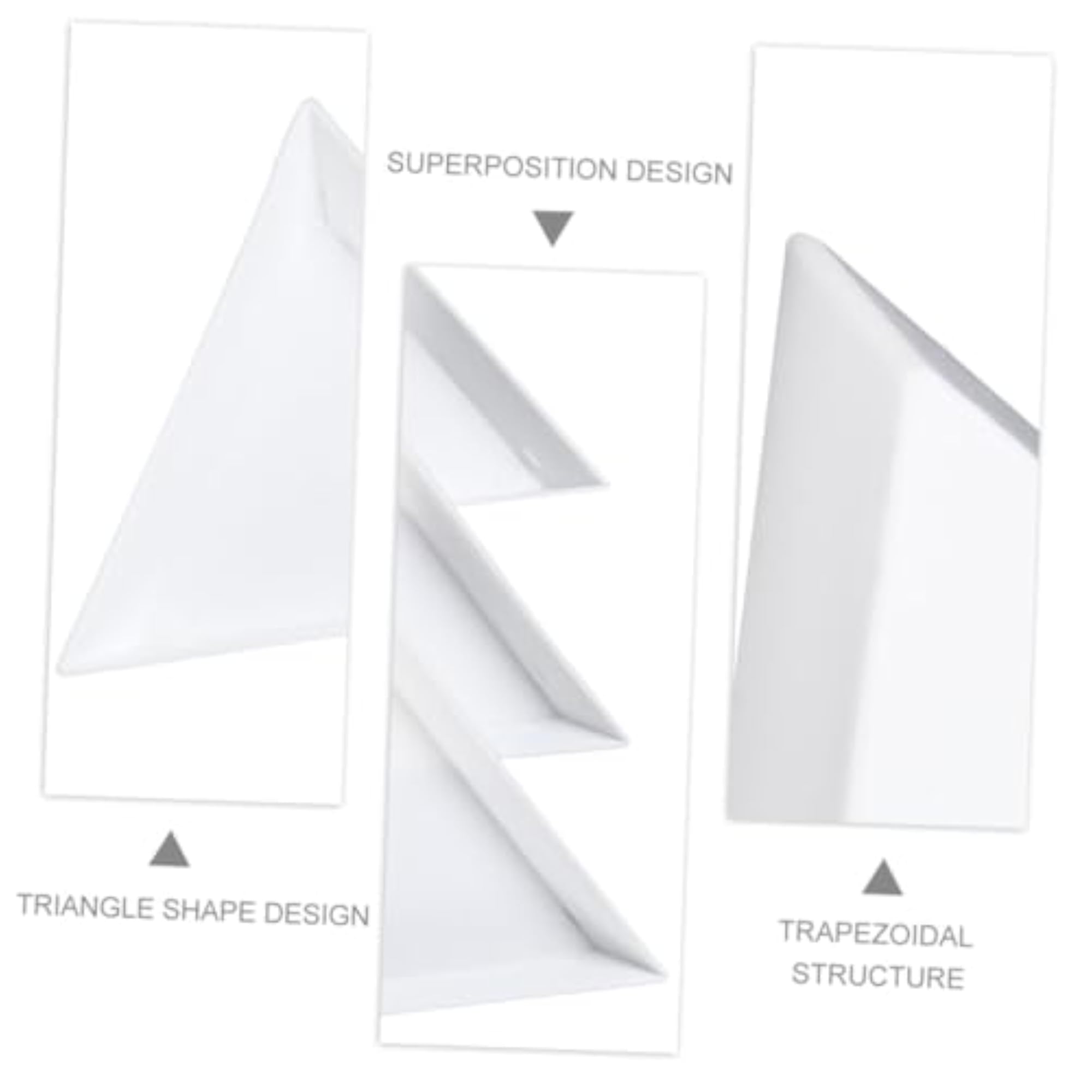 20Pcs White Plastic Triangular Jewelry Plates for Sorting Rhinestones and Beads
