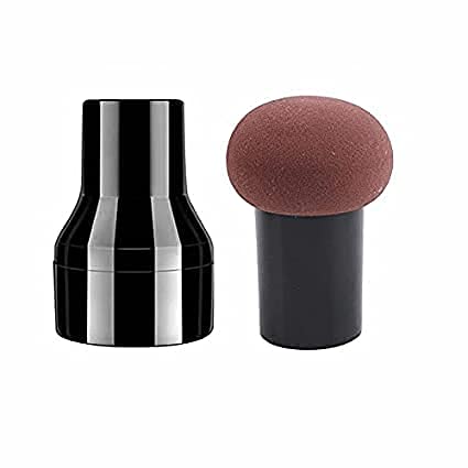 MH Collection Foundation Powder Puff Cosmetic Sponges Mushroom Makeup Brushes Blender Sponge Face Brush Makeup Puff with Handle Case for Dry Wet Use Liquid, Creams, and Powders (Brown)-image-36