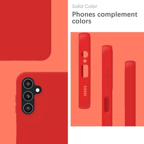 Image of YATWIN Silicone Back Case for Samsung Galaxy A35, Soft-Touch Phone Back Cover for Samsung Galaxy A35 - Red