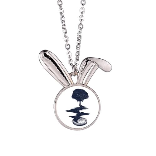 Collier lapin boussole et arbre : un cadeau d'anniversaire unique