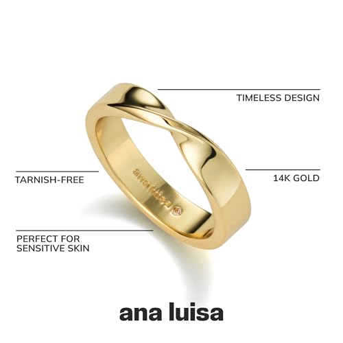 Ana Luisa Gold Rings for Women - 14K Gold Plated Rings for Women Non Tarnish - Trendy Stacking Ring for Everyday Wear - Twisted, Heart, Eternity Ring Styles - Hypoallergenic & Water-Resistant Jewelry3