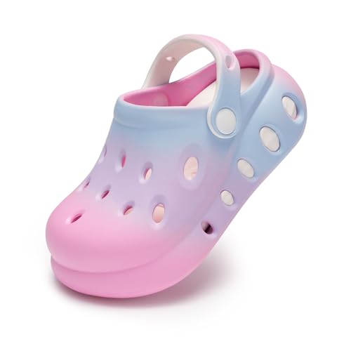 Stelle Garden Clogs for Girls Boys Slip on Sandals Kids Water Shoes Classic Slides Slippers Beach Indoor Outdoor(Little Kids/Big Kids)(Mermaid Ombre 11ML)
