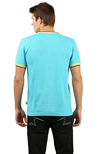 Image of zebu Men's Half Sleeve Cotton Henley Neck Tshirt with bio wash (Pack of 1).