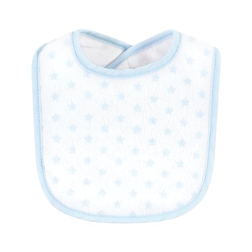 Image of Hudson Baby Unisex Baby Fiber Filled Drooler Bibs 3pk, Thank Heaven Blue Stars, One Size