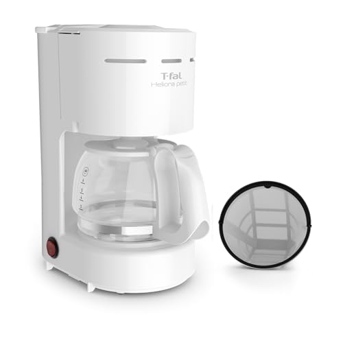 Listado de Cafetera Tefal de esta semana. 45 T-Fal Cafetera de Filtro Permanente Heliora Petit Blanca, 6 tazas, con Sistema Antigoteo, CM3211MX