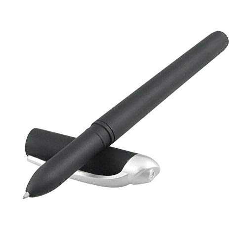 ELECTROPRIME Black Plastic Auto Vanishing Magic Disappearing Blue Ink Ball Point Pen Q8O7