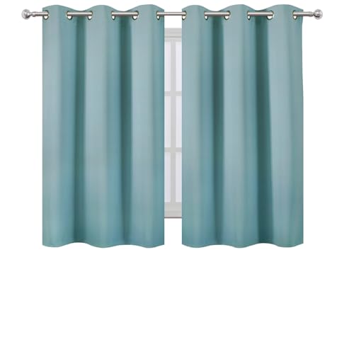 Image of LEMOMO Stone Blue Blackout Curtains /38 x 54 Inch /Set of Two Panels Grommet Living Room Curtains