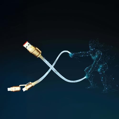 Image of GrunXLASSO 240W 4 in 1 Fast Lanyard | Metal Port Charging & Data Transfer Cable For GenZ | Super Durable 6 CORE With E-Marker Chip | Supporting Thunderbolt, Type C & Type A for All Smartphones