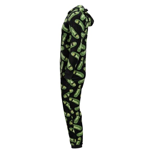 Rick and Morty I'm Pickle Rick Adult Unisex Black and Green Pajama Union Suit2