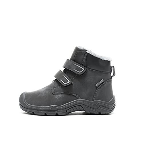 Fur Lined Kids Boots, Boys Winter Snow Boots Waterproof Outdoor Warm