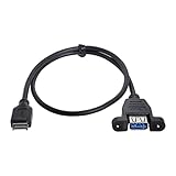 chenyang CY USB 3.1 Type-E Front Panel Header Male to USB 3.0 Type-A Female Extension Cable 50cm Panel Mount Type