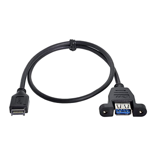 chenyang CY USB 3.1 Type-E Front Panel Header Male to USB 3.0 Type-A Female Extension Cable 50cm Panel Mount Type