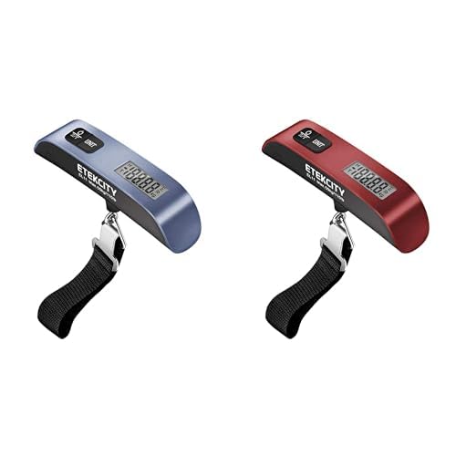 Bundle of Etekcity Luggage Scale for Travel, 110 lb, Blue & Red
