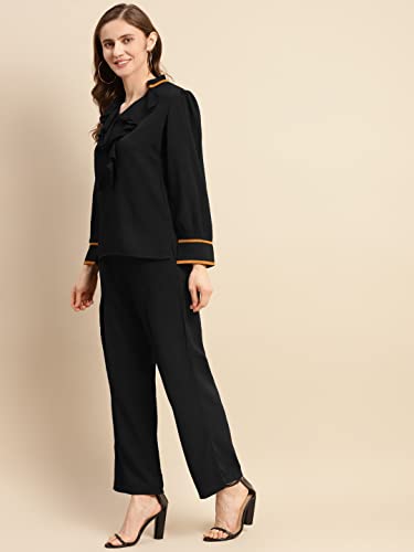 Image of Woowzerz Women Black Ruffled Co-ord Set | P