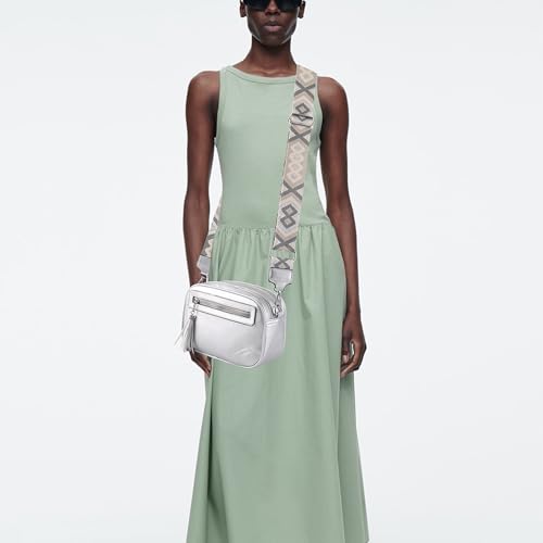 Crossbody Bag for Women Trendy Purse Small Shoulder Handbags with Wide Strap With Multi-compartment double zipper2