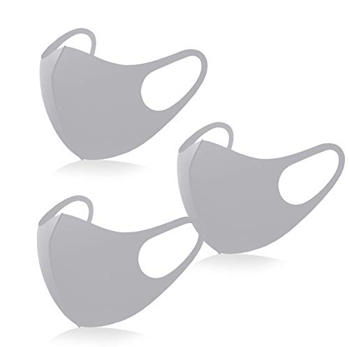 Yolo Studio Super Light Thin Breathable Washable Reusable Face Covering Protective Gear Selection (Pack of 3, Gray)