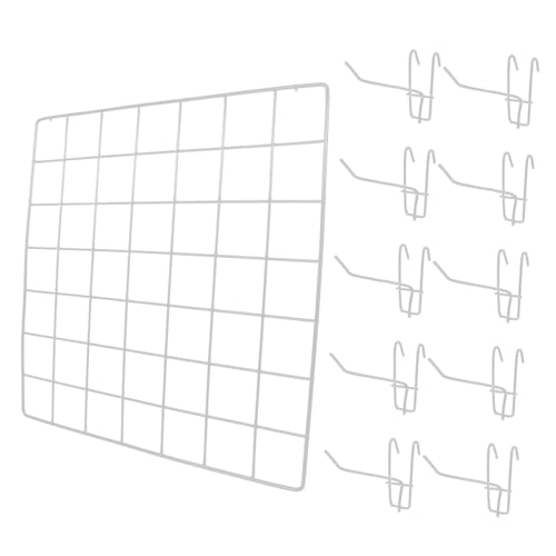 Unomor Metal Wire Photo Wall Grid Storage Shelves for Socks Decorative Wall Basket Easy Install Grid Panel Minimalist Design 35x35