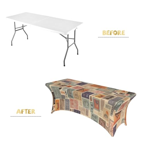 Nappe extensible pour table rectangulaire de 1,8 m lavable pour mariage et banquet - 5