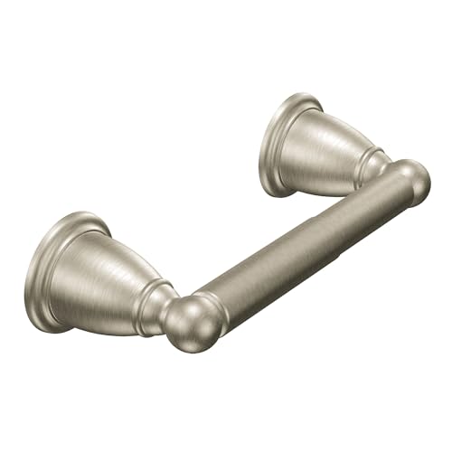 Moen Brantford Traditional Brushed Nickel Spring-Loaded Wall Mounted Toilet Paper Holder, YB2208BN Moen Brantford Traditional Brushed Nickel Spring-Loaded Wall Mounted Toilet Paper Holder, YB2208BN
