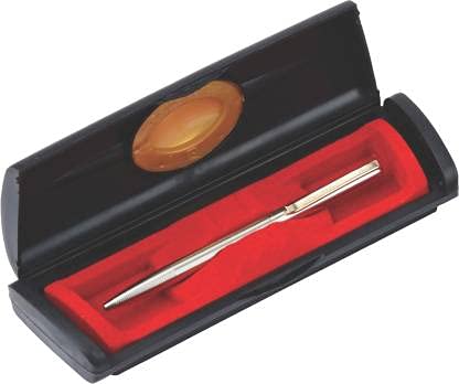 Triumph DLX Premium Metal Ball Pen With Twist Mechanism | Luxurious Satin Nickle Finish Slim Body Design with Long Gold Finish Clip | Ideal for Festive & Corporate Gifting