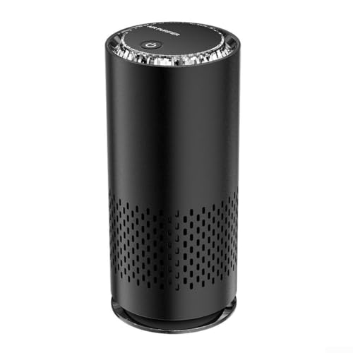 DAZZLEEX Purificador de aire portátil para coche, tecnología de purificación de aniones con filtración de cuatro capas, funcionamiento silencioso, entrada de aire de 360° para coche, oficina y