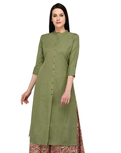 Image of Pistaa's Women's Cotton Regular Fit Casual Kurta